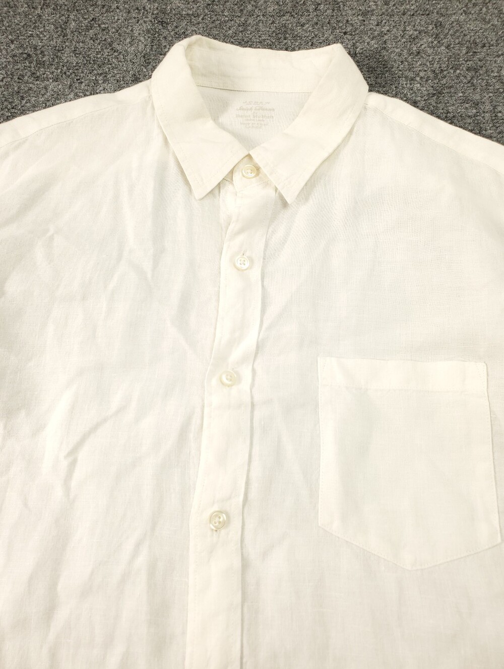 J Crew Baird McNutt Irish Linen Shirt Large White Button Up Lightweight Summer - Picture 5 of 12